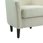 Set di 2 Poltrone Club con Braccioli in Lino a Botte Moderne