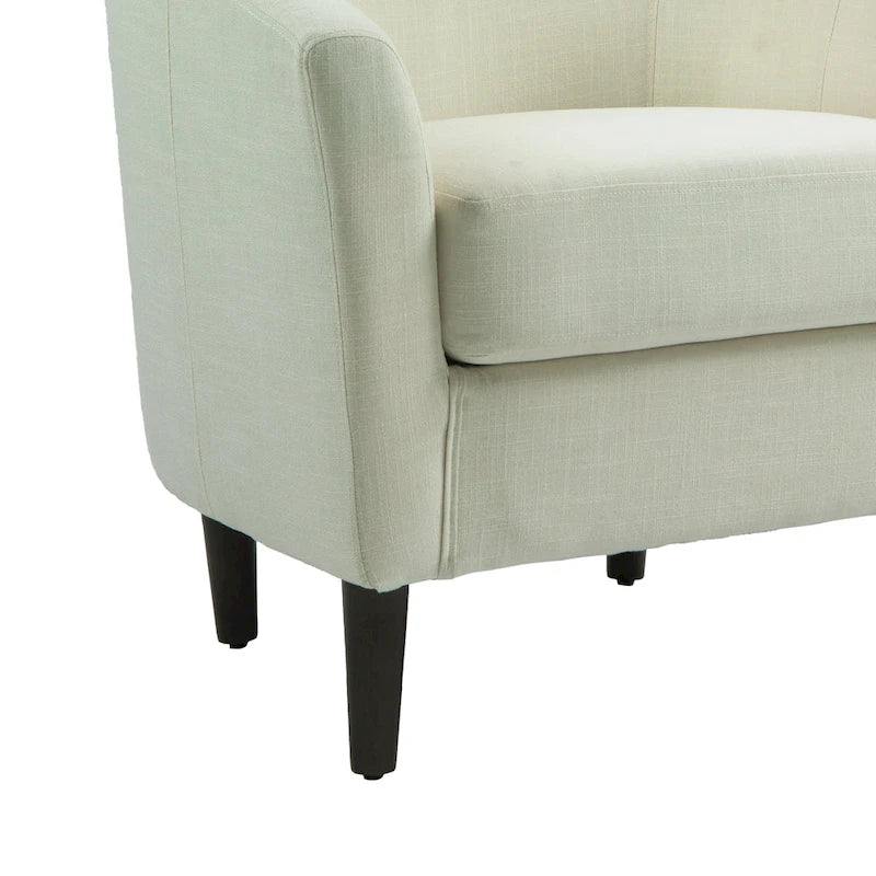 Set di 2 Poltrone Club con Braccioli in Lino a Botte Moderne