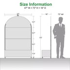 MAYEERTY 72x47 Fioriera ad Arco Nera in Ferro con Traliccio, Set da 3 Pezzi Schermo Decorativo da Giardino per Patio e Balcone