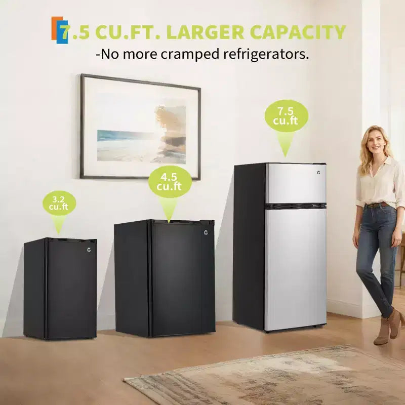 Mini Frigo da 127 Litri con Congelatore, Frigorifero Compatto con Porta Reversibile, Termostato Regolabile ad Alta Efficienza Energetica, Piccolo Frigo