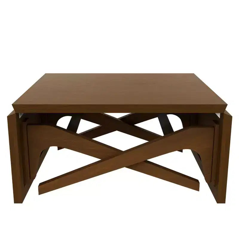 Tavolino da Caffè 2 in 1, Tavolo da Pranzo Estensibile, Tavolo Regolabile in Altezza per Casa e Ufficio, Salvaspazio - ModernLuxe