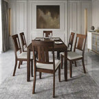 Set da pranzo classico in legno a 7 pezzi CraftPorch