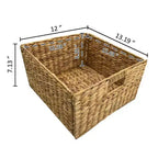 Cassettiera a 3 livelli con struttura a X e 6 cestini in giacinto d'acqua naturale di eHemco