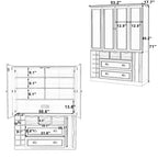 Whisen Armadio Dispensa per Cucina Autoportante Alto 180 cm, Grande Credenza Contenitore per Sala da Pranzo con 4 Ante Pieghevoli, Ripiani, Portabottiglie