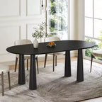 Tavolo da pranzo ovale in legno Dovelina 67 con 4 gambe, tavolo da cucina moderno per 6 persone