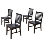 Set di 4 sedie da pranzo con schienale a doghe in legno massello, struttura robusta, design classico, facile montaggio