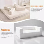 Divano Letto Convertibile 5-in-1, Divano Letto Modulare in Velluto a Coste da 78,8 Pollici con Struttura Robusta, Futon Multifunzionale per Piccoli Spazi, Soggiorno e Camera degli Ospiti