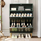 CLIHOME Scarpiera da Ingresso con 24 Paia, Organizzatore per Scarpe con Cassetti a Ribalta, Scaffale Armadio Porta Scarpe