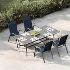 Sedie da patio, Set di 4/6 sedie da pranzo impilabili per esterni in textilene leggero per tutte le stagioni con braccioli per giardino, bordo piscina