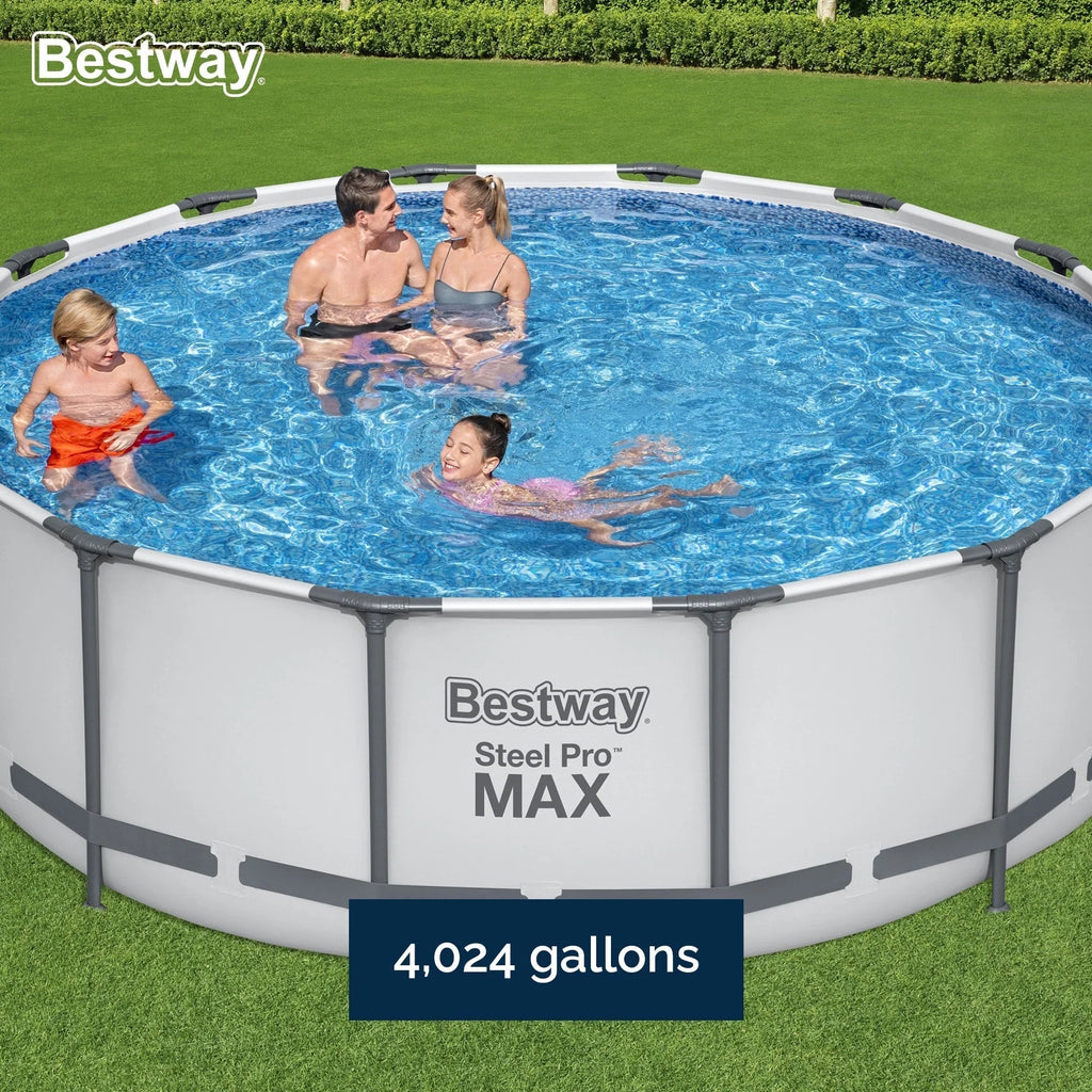 Piscina Fuori Terra Rotonda Bestway Steel Pro MAX con Pompa e Copertura