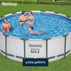 Piscina Fuori Terra Rotonda Bestway Steel Pro MAX con Pompa e Copertura