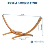 Supporto per amaca, in legno pesante per esterno, resistente alle intemperie, universale - 215 kg, curvo per patio, cortile, interni