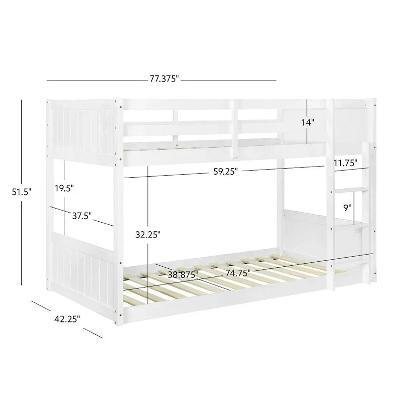 Delphia Letto a castello singolo su singolo a basso profilo