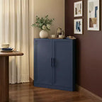 Mobile ad Angolo Dovelina con Ripiani Regolabili Credenza Buffet Vetrinetta Vino Mobile da Cucina e Sala da Pranzo con Ante in Legno - 31H x 31W, 36H x 31W