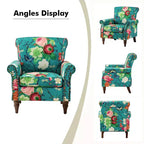 Poltrona Araceli Tradizionale in Legno Imbottita Floreale con Schienale Alto e Borchie | ART OF LIVING DESIGNS