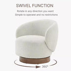 Poltrona a botte girevole imbottita Spruce&Spring con base in legno