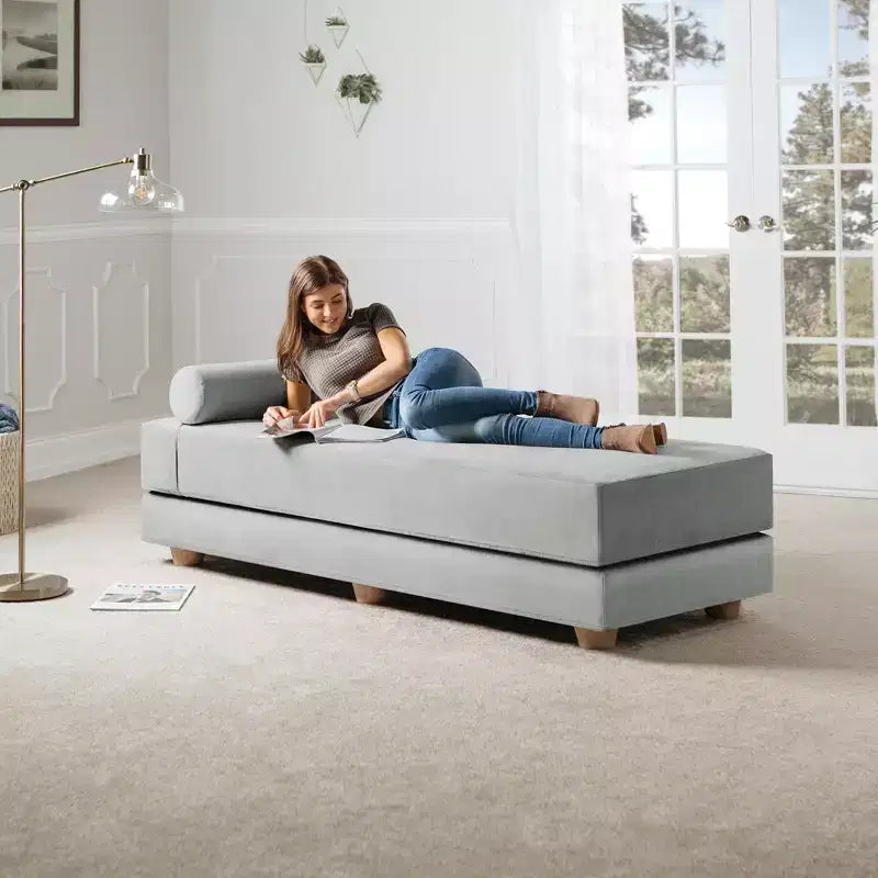 Divano letto / Letto estraibile queen-size - Microvelluto