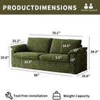 Dyonery 86 Cloud Loveseat Sofa, seduta profonda e ampi braccioli con cuscini, telaio robusto, design ergonomico e traspirante