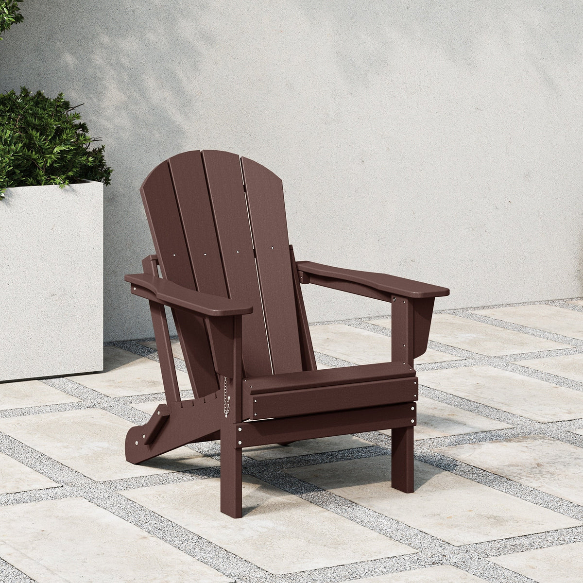 Polytrends Laguna Sedia Adirondack Pieghevole da Esterno per Patio Resistente allo Sbiadimento e alle Intemperie
