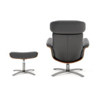 Jovan 31.5 Poltrona reclinabile in vera pelle con pouf