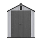 Casetta da giardino in resina per esterni, in plastica, per tutte le stagioni, con pavimento, 6 x 4 piedi/6 x 8 piedi/8 x 6 piedi/8 x 10 piedi, Spire Tool Shed