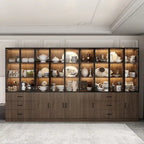 Vetrinetta illuminata personalizzabile in alluminio e vetro per buffet/libreria