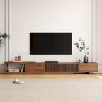 Mobile TV moderno allungabile e retrattile con 4 cassetti, fino a 261 cm - 78,54P x 15,74L x 13,78A