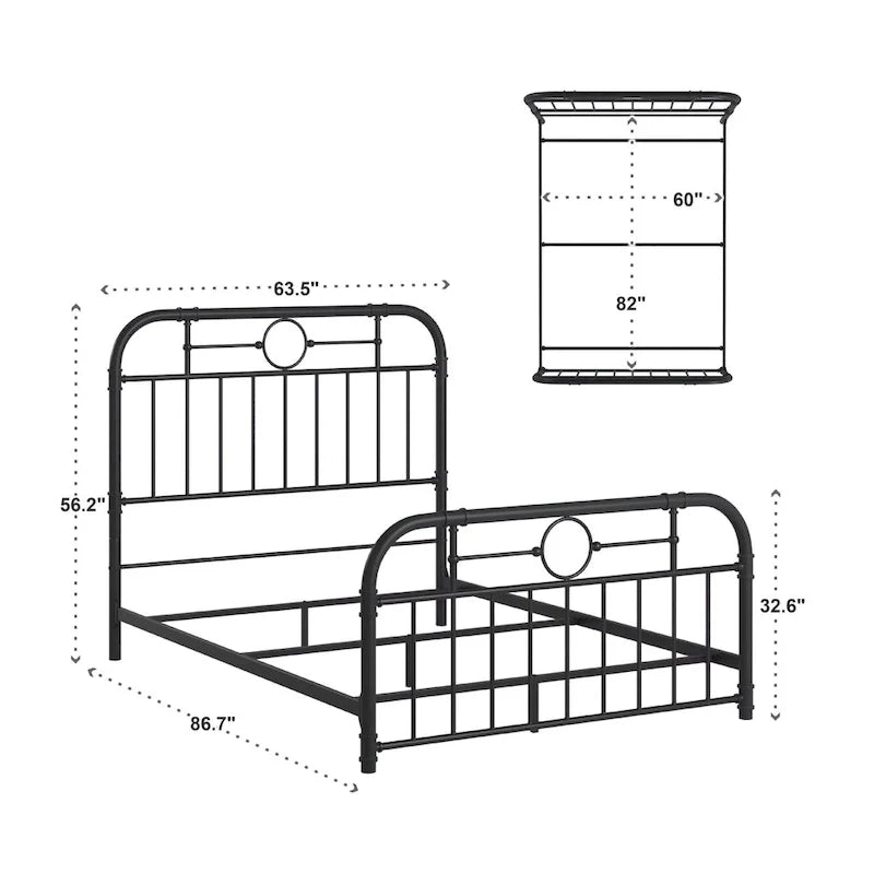 Letto in metallo nero