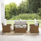 Set conversazione da esterno in vimini Bradenton 4 pezzi - Crosley