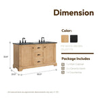 Mobile bagno Hervas con top in marmo naturale senza specchio