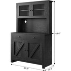 Mobile Dispensa da Cucina con Supporto per Microonde, Credenza con Mobile Buffet e Ripiani Regolabili, per Cucina, Sala da Pranzo