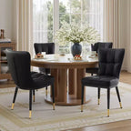 Bekrvio Sedie da Sala da Pranzo Set da 6, Moderne Imbottite in Ecopelle con Schienale Alto, Gambe in Metallo, Sedie da Cucina Senza Braccioli per Soggiorno Sala da Pranzo