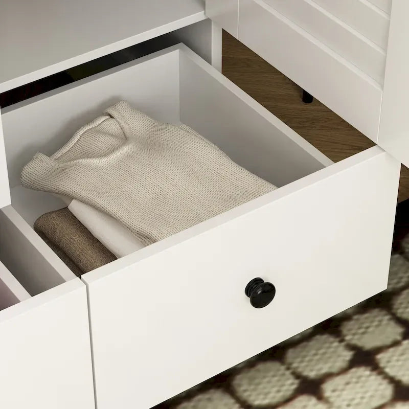 Armadio guardaroba cabina armadio 59W grande armadio indipendente bianco