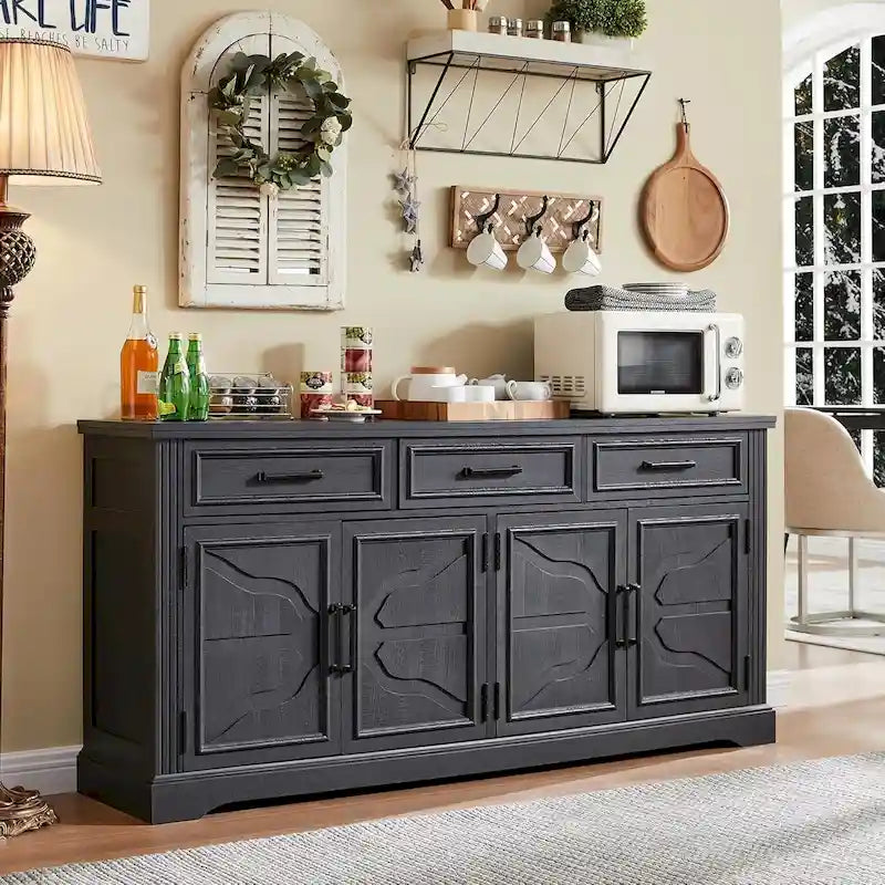 Credenza a Buffet da Fattoria, Mobile Bar per Caffè e Vino per Sala da Pranzo - N/A
