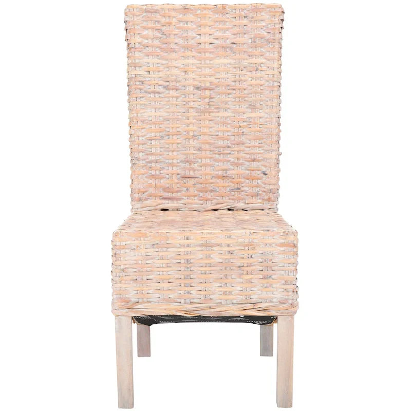 Set di 2 sedie da pranzo in vimini naturale 48L x 56P x 104A cm, stile Boho Coastal