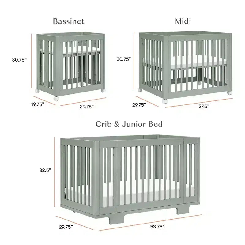 Culla convertibile Babyletto Yuzu 8-in-1 con kit di conversione per tutte le fasi