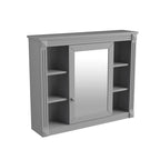 Mobile Bagno Moderno da 90cm con Lavabo Integrato e Specchiera, 2 Ante e 2 Cassetti