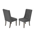 Set da pranzo allungabile Best Quality Furniture da 9 pezzi, in stile rustico grigio
