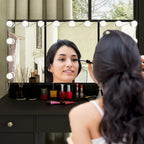 Lussuosa Toeletta da Trucco a LED con 9 Cassetti Elegante Postazione Trucco