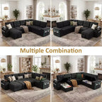 Divano letto componibile modulare Dyonery 112 con letto estraibile, divano componibile a U con contenitore, divani con seduta extra ampia e profonda per soggiorno