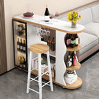 Tavolo da bar a forma libera con top in pietra moderna e contenitore per bar domestici