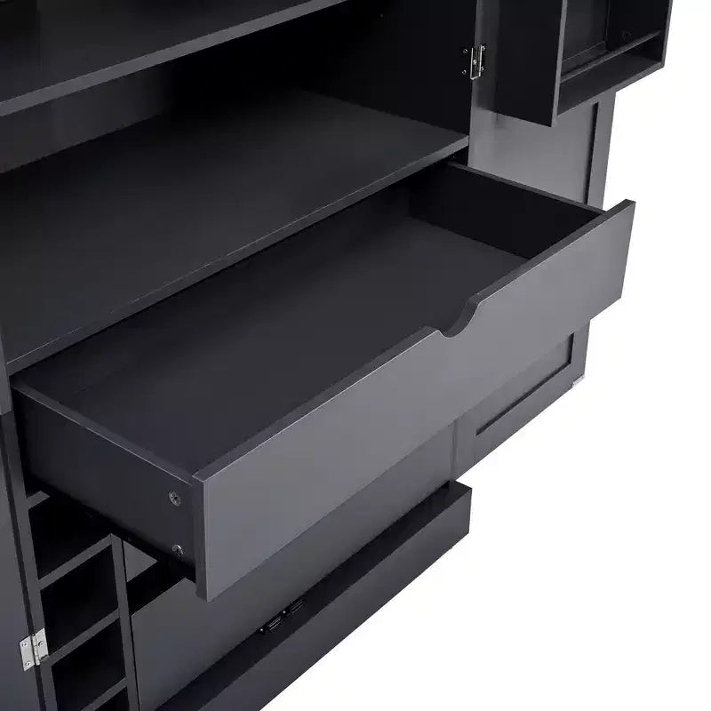 Dispensa da cucina indipendente 77H, armadio contenitore in stile rustico con ripiani regolabili, ripiani sulla porta, cassetti e portabottiglie - ModernLuxe