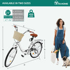 Moasis24/26 Bicicletta Cruiser a 7 velocità Regolabile con Telaio Ribassato, per Pendolari