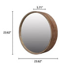 23.6 Specchio rotondo moderno scorrevole con contenitore, Specchio da trucco salvaspazio per bagno, Specchio decorativo per soggiorno