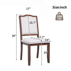 Set di 4 sedie da pranzo stile fattoria con schienale alto e seduta imbottita