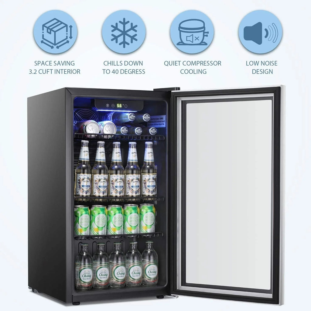 Frigorifero per bevande - Mini frigo con porta in vetro da 120 lattine