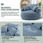 Divano Pigro Rotondo – Bianco/Blu/Grigio/Giallo/Arancione/Rosso Rosa/Blu Marino/Verde, Posto Singolo e Coppia