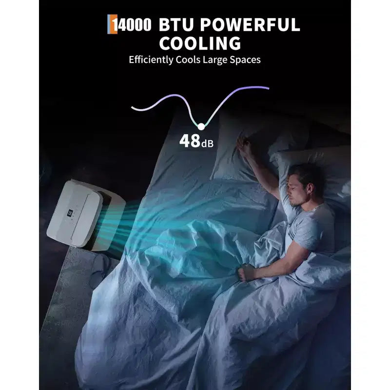 Condizionatori d'aria da 14.000 BTU, raffreddano fino a 70 mq, condizionatore d'aria portatile 3 in 1 con modalità di raffreddamento, deumidificazione e ventilazione, telecomando