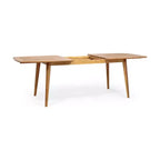 Set da pranzo da esterno allungabile da 7 pezzi con sedie impilabili, tavolo in legno di acacia