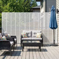 MAYEERTY 72x47 Pannello Paravento per Esterni Bianco Naturale, Set da 6 Pezzi Divisorio Pieghevole Naturale per Cortile e Giardino